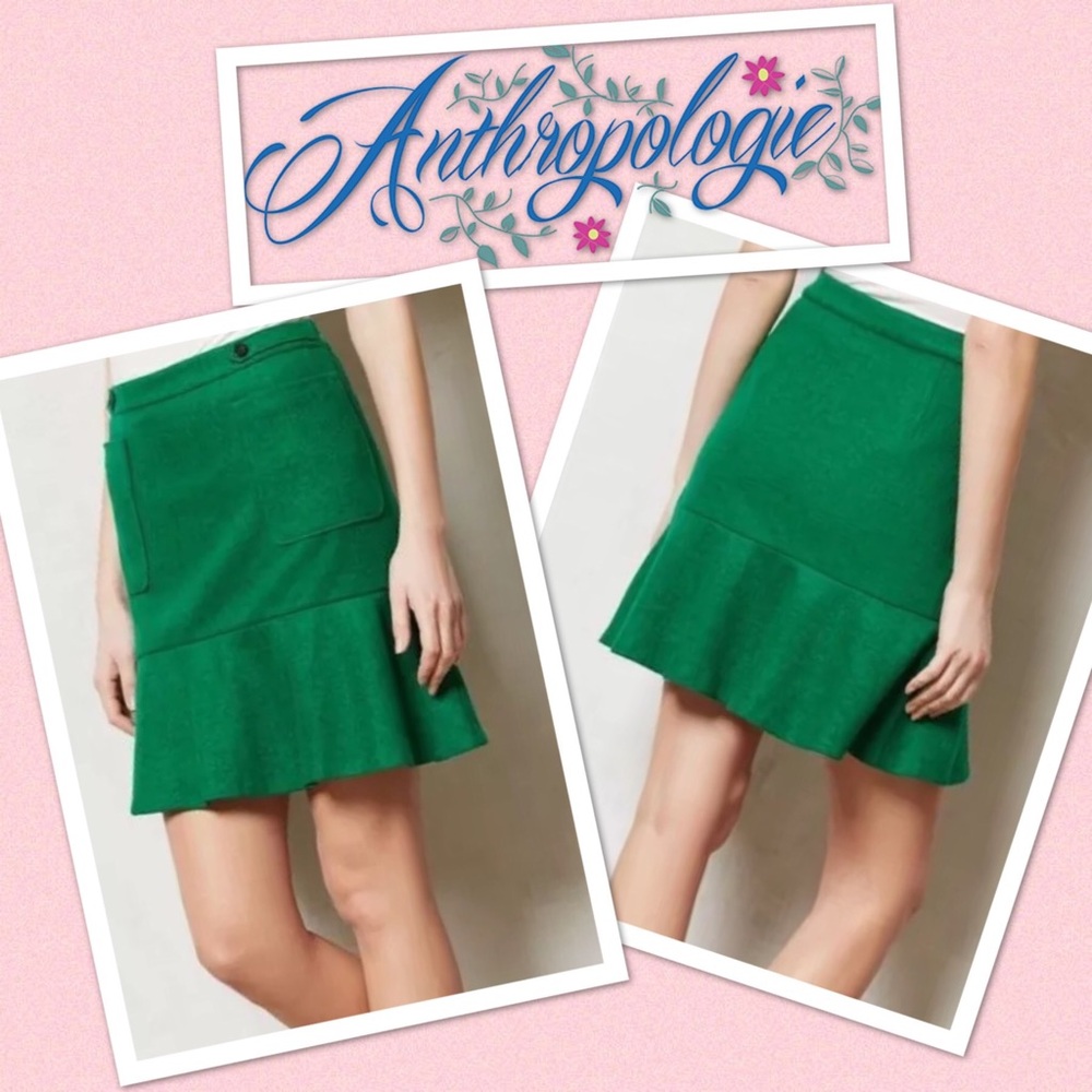 Anthropologie Green Skirt